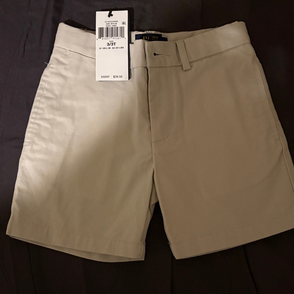 Polo by Ralph Lauren Beige Flat Front Shorts